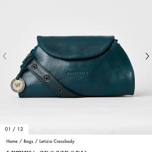 Wanderers Travel Co Letizia Leather Crossbody Bag in Azzurra Teal with Wallet